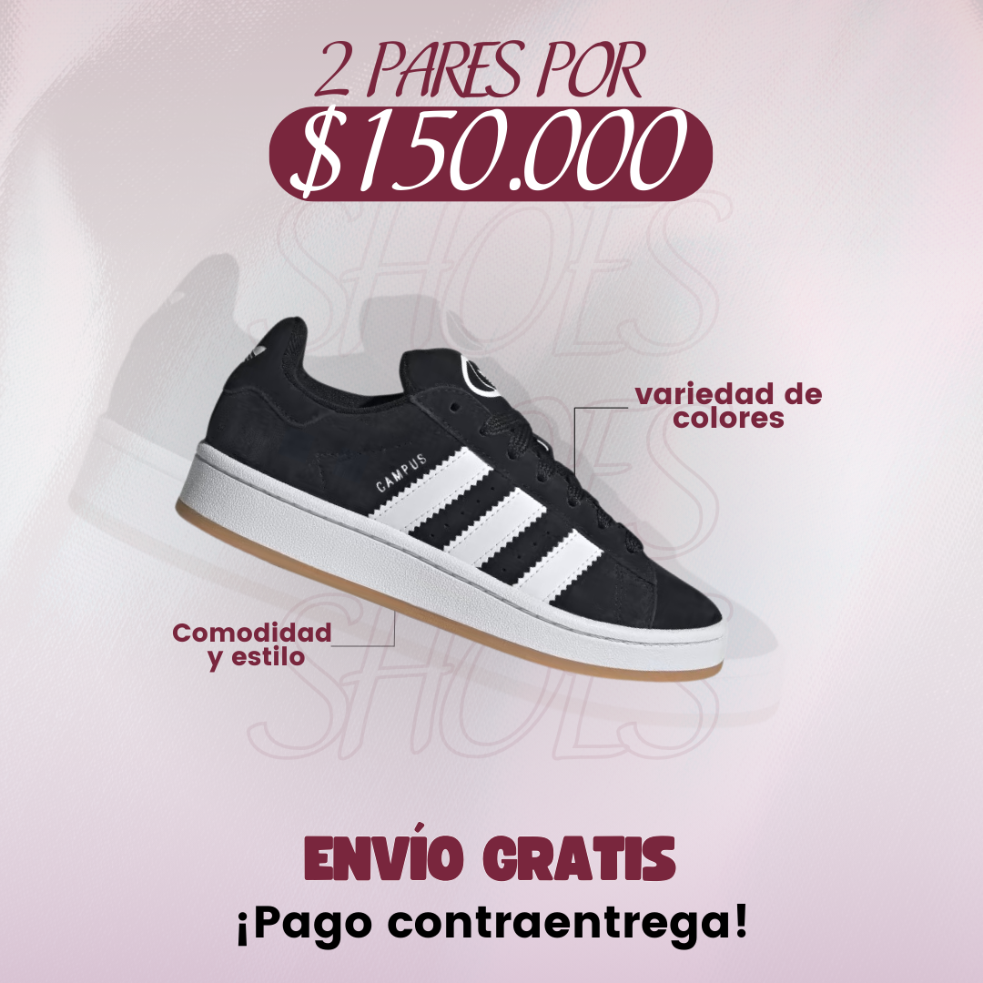 COMBO PARA ENAMORADOS - 2 AD1DAS CAMPUS X 150.000 + ENVÌO GRATIS + PAGAS EN CASA